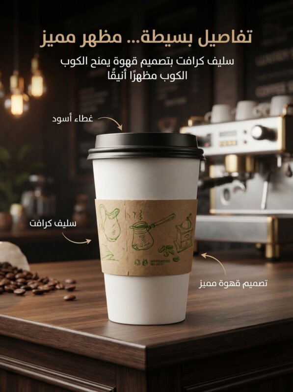 كوب ورقي للكابتشينو سعة 12 أونصة مع غطاء، 12 قطعة - أصفر
